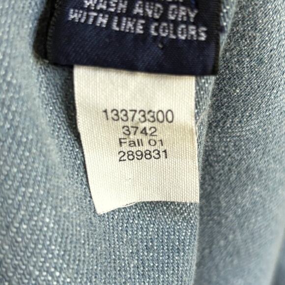 VTG GAP Flap Pocket Western Boho Jean Jacket in Dusty Blue  Y2K RARE  SZ S - Picture 9 of 11